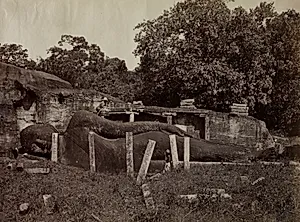 The Paranirvana of Buddha, Gal Vihara, Polonnaruva, Ceylon by Joseph Lawton (British, d. 1874)