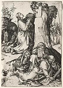 The Passion: The Agony in the Garden by Martin Schongauer (German, c. 1450–1491)