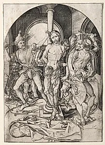 The Passion:  The Flagellation by Martin Schongauer (German, c. 1450–1491)