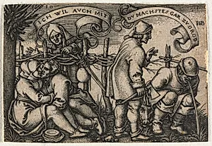 The Peasant Wedding or the Twelve Months:  No. 10 by Hans Sebald Beham (German, 1500–1550)