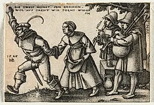 The Peasant Wedding or the Twelve Months:  No. 7 by Hans Sebald Beham (German, 1500–1550)