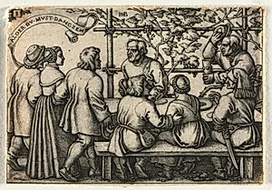 The Peasant Wedding or the Twelve Months:  No. 8 by Hans Sebald Beham (German, 1500–1550)