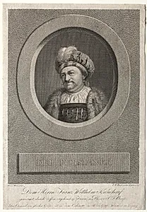 The Persian - Portrait of Franz Wilhelm Kreuchauf by Johann Friedrich Bause (German, 1738–1814)