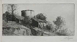 The Pigeon Tower by Alphonse Legros (French, 1837–1911)