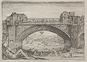 The Ponte Vecchio, Florence by Jacques Callot (French, 1592–1635)