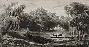 The Pool with Stags by Charles François Daubigny (French, 1817–1878)