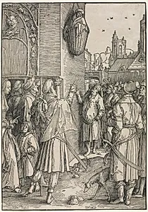 The Power of Women: The Poet Virgil Suspended in a Basket by Lucas van Leyden (Dutch, 1494–1533)