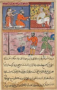 The prince sent back to the place of execution for the sixth time, from a Tuti-nama (Tales of a Parrot): Eighth Night by Suraju (Indian)