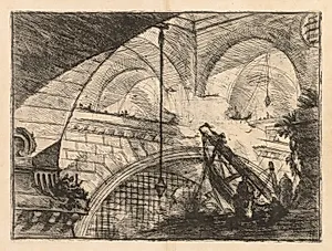 The Prisons:  A Series of Galleries with Crane-Like Erection of Beams by Giovanni Battista Piranesi (Italian, 1720–1778)