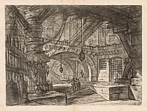 The Prisons:  A Wide Hall with Lanterns by Giovanni Battista Piranesi (Italian, 1720–1778)