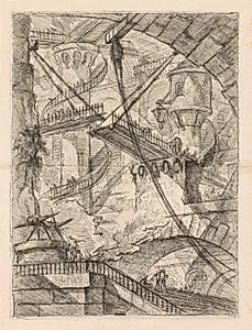 The Prisons:  An Immense Interior with a Drawbridge by Giovanni Battista Piranesi (Italian, 1720–1778)