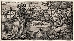 The Prodigal Son:  Wasting His Fortune by Hans Sebald Beham (German, 1500–1550)