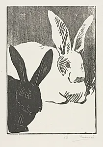 The Rabbits by Henri Charles Guérard (French, 1846–1897)