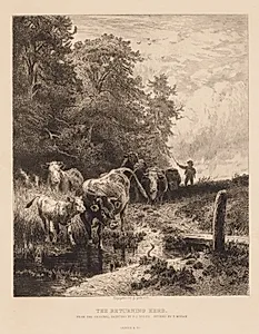 The Returning Herd by Peter Moran (American, 1841–1914)