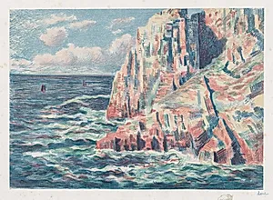 The Sea at Camaret, The Red Rocks by Maximilien Luce (French, 1858–1941)