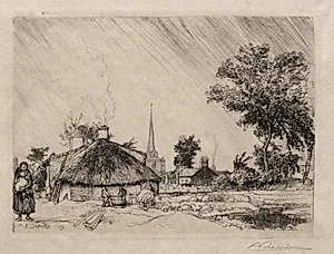 The Shower:  St. Jean-de-Monte by Auguste Louis Lepère (French, 1849–1918)