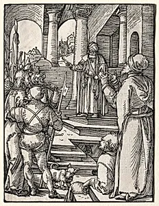 The Small Passion:  Christ Before Pilate by Albrecht Dürer (German, 1471–1528)