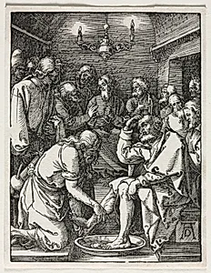 The Small Passion:  Christ Washing St. Peter's Feet by Albrecht Dürer (German, 1471–1528)