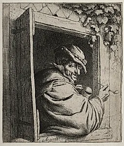 The Smoker at the Window by Adriaen van Ostade (Dutch, 1610–1684)