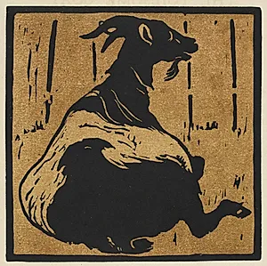 The Square Book of Animals: The Toilsome Goat by William Nicholson (British, 1872–1949)