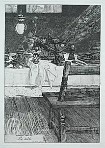 The Table, after H. Leys by Félix Bracquemond (French, 1833–1914)