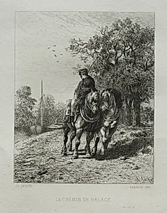 The Tow Path by Charles-Émile Jacque (French, 1813–1894)