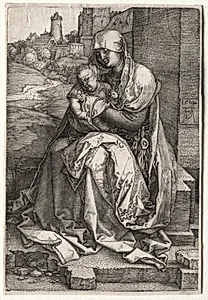 The Virgin and Child Seated by the Wall by Albrecht Dürer (German, 1471–1528)
