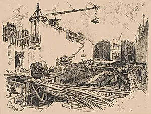 The Walls of Pedro Miguel Lock, Panama by Joseph Pennell (American, 1857–1926)