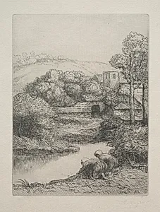 The Wash House by Alphonse Legros (French, 1837–1911)