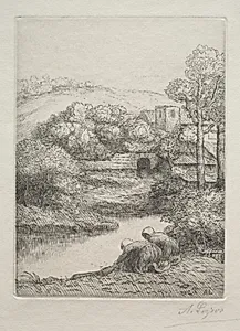 The Washing Place, called The Washerwomen (Le Lavoir, Dite "Les Laveuses") by Alphonse Legros (French, 1837–1911)