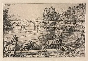 The Watering Place at Marie Bridge  by Auguste Louis Lepère (French, 1849–1918)