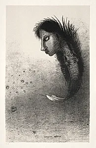 Then There Appears a Singular Being, Having the Head of a Man on the Body of a Fish by Odilon Redon (French, 1840–1916)