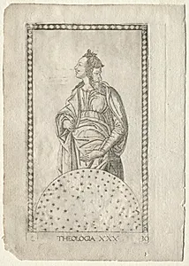 Theology (from the Tarocchi, series C:  Liberal Arts, #30) by Master of the E-Series Tarocchi (Italian, 15th century)
