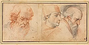Three Head Studies by Unknown Artist