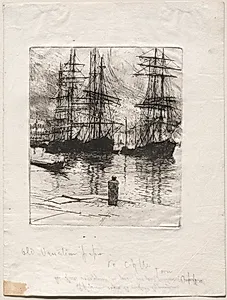 Three Ships, Venice by Otto H. Bacher (American, 1856–1909)