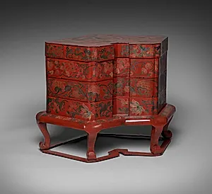 Tiered Food Box with Stand by Unknown Artist