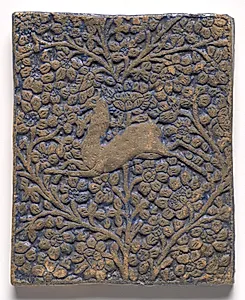 Tile- Antelope in Foliage by Moravian Pottery and Tile Works