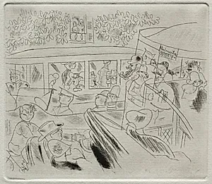 Traffic, Montmartre by Charles Laborde (French, 1886–1941)