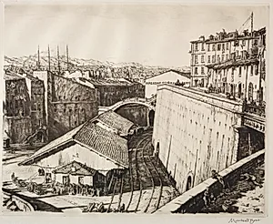 Train Shed, Marseilles by Muirhead Bone (British, 1876–1953)