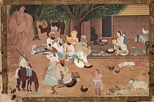 Traveling Warriors Stopping at a Farm by Unknown Artist