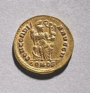 Tremissis of Honorius (reverse) by Unknown Artist