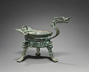 Tripod Container with Dragon-Head Handle (Zhadou) by Unknown Artist