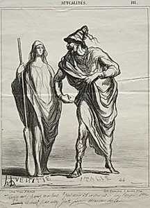 Trust me! Take my arm... by Honoré Daumier (French, 1808–1879)