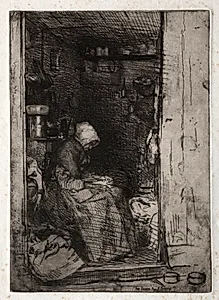 Twelve Etchings from Nature:  La Veille aux Loques by James McNeill Whistler (American, 1834–1903)