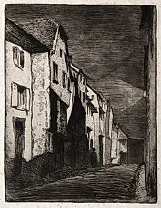 Twelve Etchings from Nature:  Street in Saverne by James McNeill Whistler (American, 1834–1903)