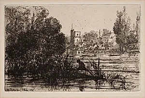 Twickenham Church by Francis Seymour Haden (British, 1818–1910)