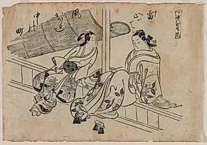 Twilight at Nakanocho by Okumura Masanobu (Japanese, 1686–1764)