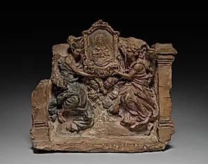 Two Angels and Cherubs Bearing an Icon of Christ by Paolo Naldini (Italian, 1616–1691)