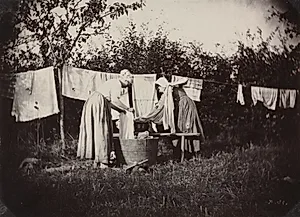 Two Female Peasants Standing, Doing Laundry by Auguste Giraudon's Artist (French)