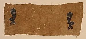Two Fragments from a Curtain: Dolphins by Unknown Artist